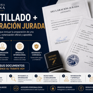 Apostillado + Declaración Jurada — $300